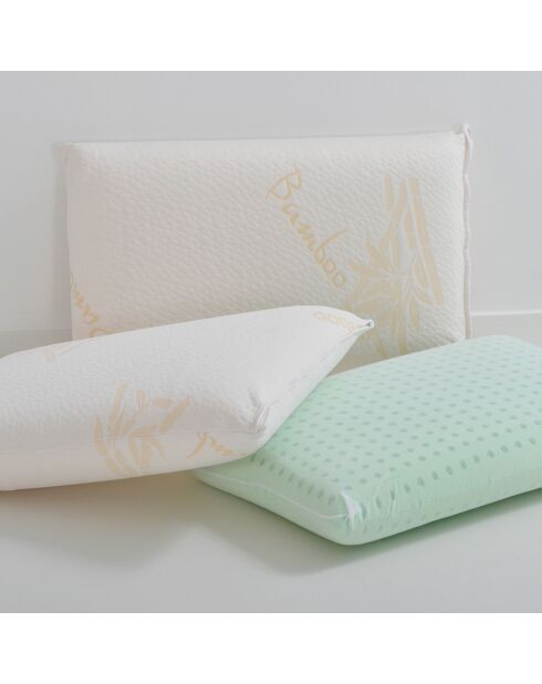 4 Oreillers à Mémoire de forme BIO blancs - 40x60 cm