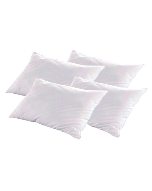 4 Oreillers Alaska à Fibres creuses polyester blancs - 50x70 cm