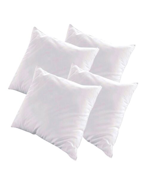 4 Oreillers Alaska à Fibres creuses polyester blancs - 65x65 cm