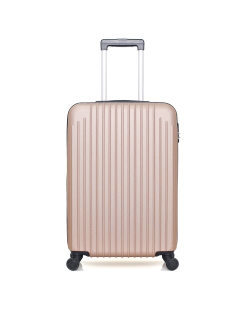 Valise Cabine 4 roues simples Carpates 55 cm rose doré