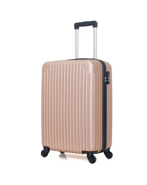 Valise Cabine 4 roues simples Carpates 55 cm rose doré