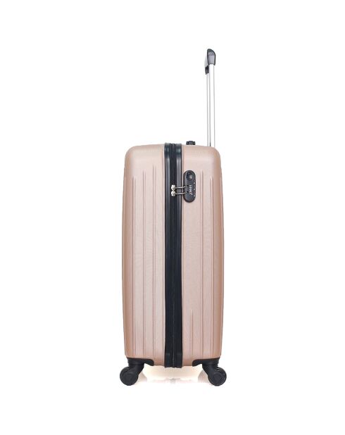 Valise Cabine 4 roues simples Carpates 55 cm rose doré