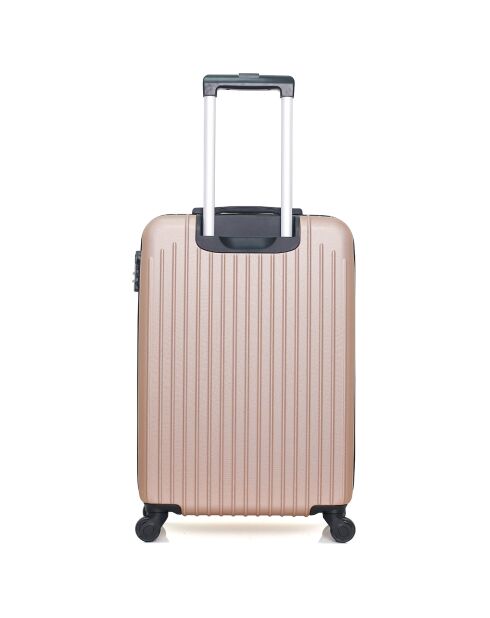 Valise Cabine 4 roues simples Carpates 55 cm rose doré