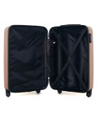 Valise Cabine 4 roues simples Carpates 55 cm rose doré