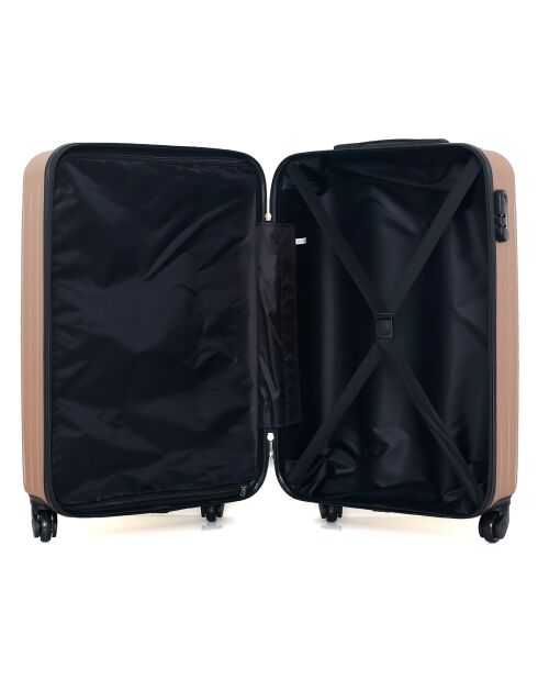 Valise Cabine 4 roues simples Carpates 55 cm rose doré
