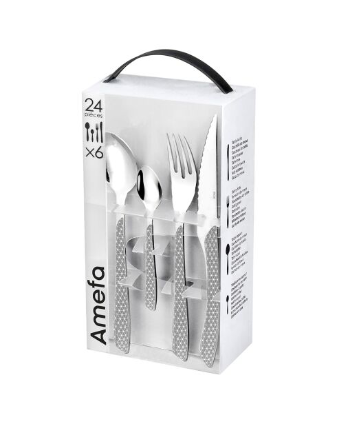 Ménagère Solstice gris/blanc - 24 pièces