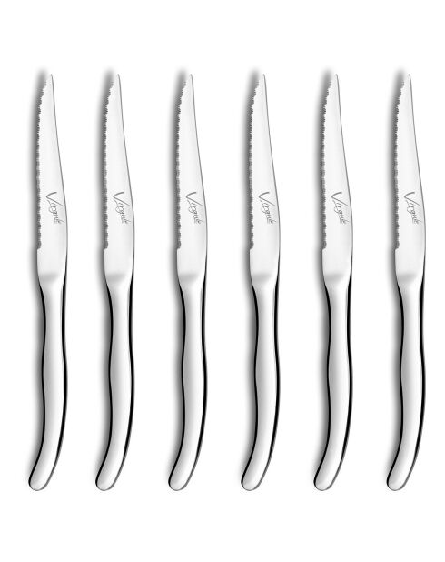 6 Couteaux à steack Virgule gris