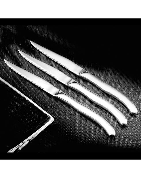 6 Couteaux à steack Virgule gris