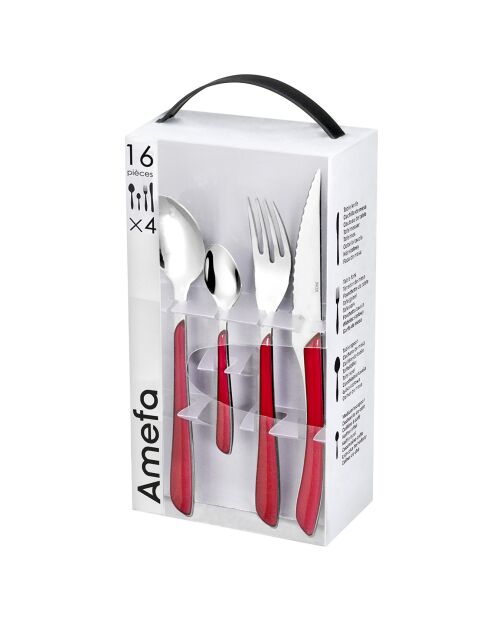 Ménagère Solstice rouge - 24 pièces