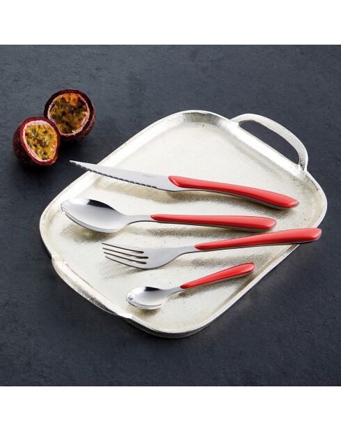 Ménagère Solstice rouge - 24 pièces