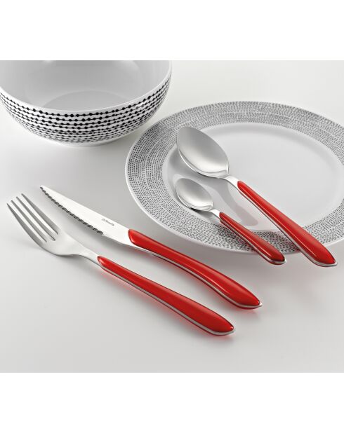 Ménagère Solstice rouge - 24 pièces