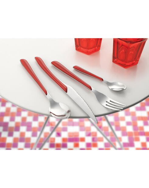 Ménagère Solstice rouge - 24 pièces