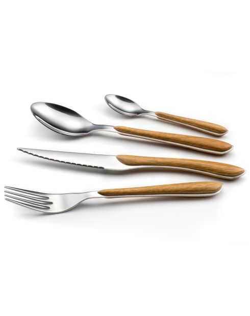 Ménagère Solstice bois clair - 24 pièces