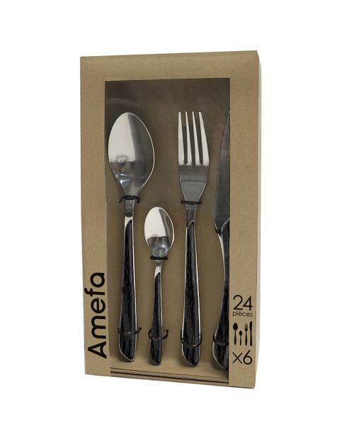 Ménagère Solstice bois noir - 24 pièces