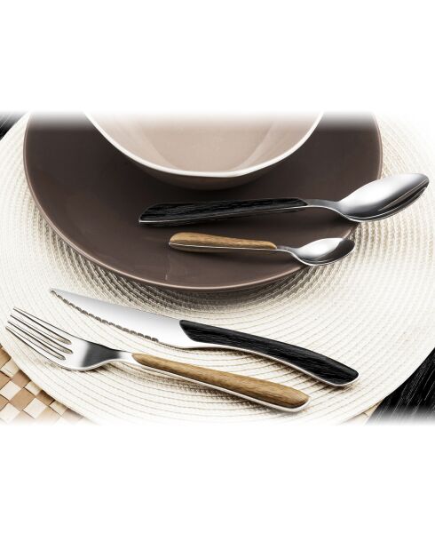 Ménagère Solstice bois noir - 24 pièces