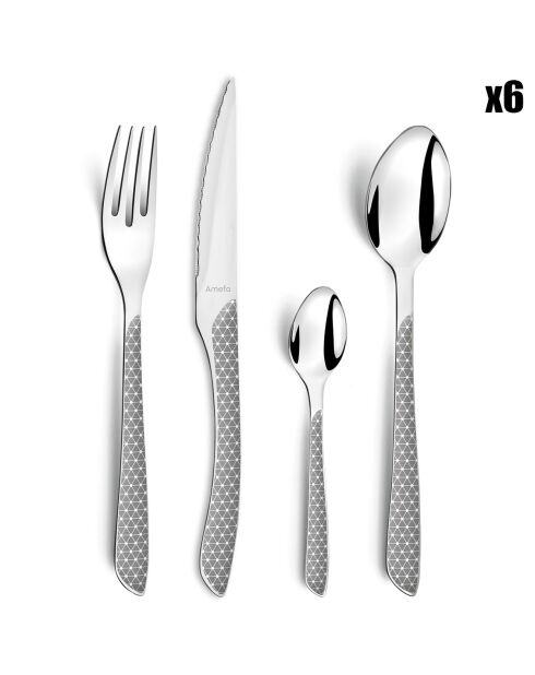 Ménagère Solstice gris/blanc - 24 pièces