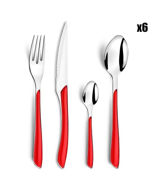 Ménagère Solstice rouge - 24 pièces