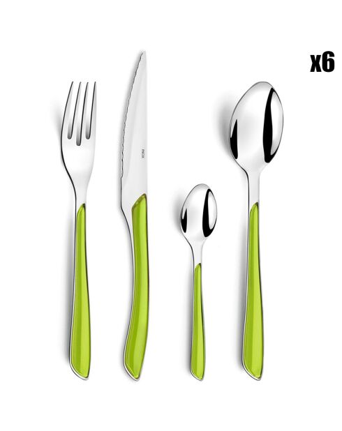 Ménagère Solstice vert anis - 24 pièces