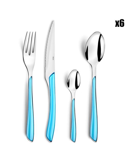 Ménagère Solstice turquoise - 24 pièces