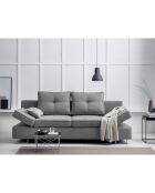 Canapé convertible avec coffre de rangement iota 2 places gris - 210x100x86 cm