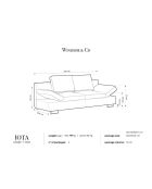 Canapé convertible avec coffre de rangement iota 2 places gris foncé - 210x100x86 cm