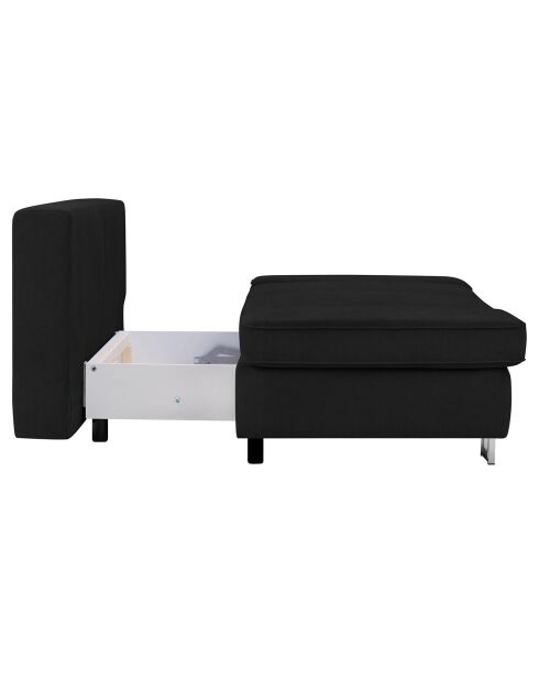 Canapé convertible avec coffre de rangement iota 2 places noir - 210x100x86 cm