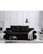 Canapé convertible avec coffre de rangement iota 2 places noir - 210x100x86 cm