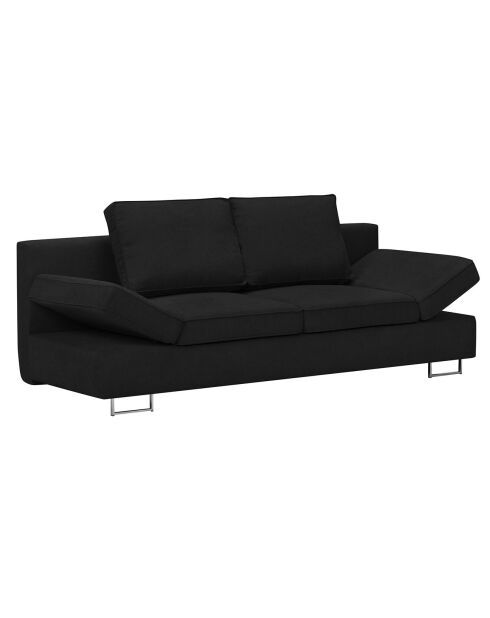 Canapé convertible avec coffre de rangement iota 2 places noir - 210x100x86 cm