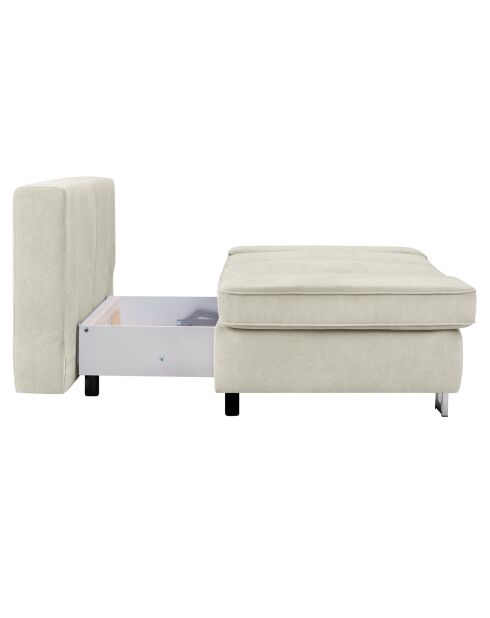 Canapé convertible avec coffre de rangement iota 2 places beige - 210x100x86 cm