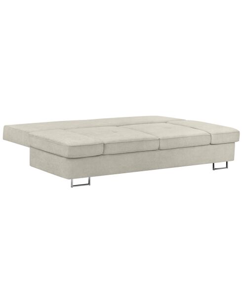 Canapé convertible avec coffre de rangement iota 2 places beige - 210x100x86 cm