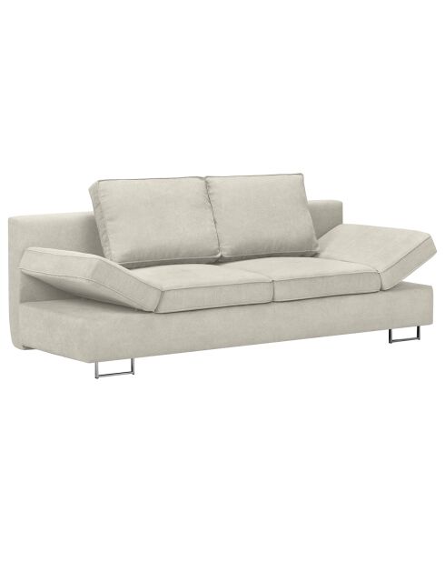 Canapé convertible avec coffre de rangement iota 2 places beige - 210x100x86 cm