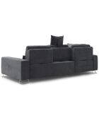 Canapé d'angle gauche velours convertible avec coffre Diane 4 places gris foncé - 260x188x87 cm