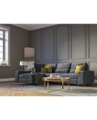 Canapé d'angle gauche velours convertible avec coffre Diane 4 places gris foncé - 260x188x87 cm