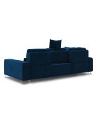 Canapé d'angle gauche velours convertible avec coffre de rangement Diane 4 places bleu roi - 260x188x87 cm