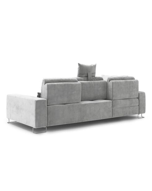 Canapé d'angle gauche velours convertible avec coffre de rangement diane 4 places gris - 260x188x87 cm
