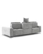 Canapé d'angle gauche velours convertible avec coffre de rangement diane 4 places gris - 260x188x87 cm