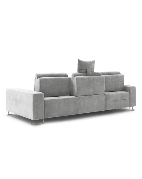 Canapé d'angle gauche velours convertible avec coffre de rangement diane 4 places gris - 260x188x87 cm