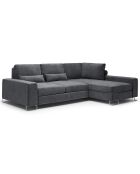 Canapé d'angle droit velours convertible avec coffre de rangement diane 4 places gris foncé - 260x188x87 cm