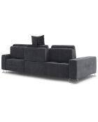 Canapé d'angle droit velours convertible avec coffre de rangement diane 4 places gris foncé - 260x188x87 cm