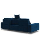 Canapé d'angle droit velours convertible avec coffre de rangement diane 4 places bleu roi - 260x188x87 cm