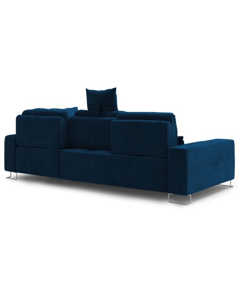 Canapé d'angle droit velours convertible avec coffre de rangement diane 4 places bleu roi - 260x188x87 cm