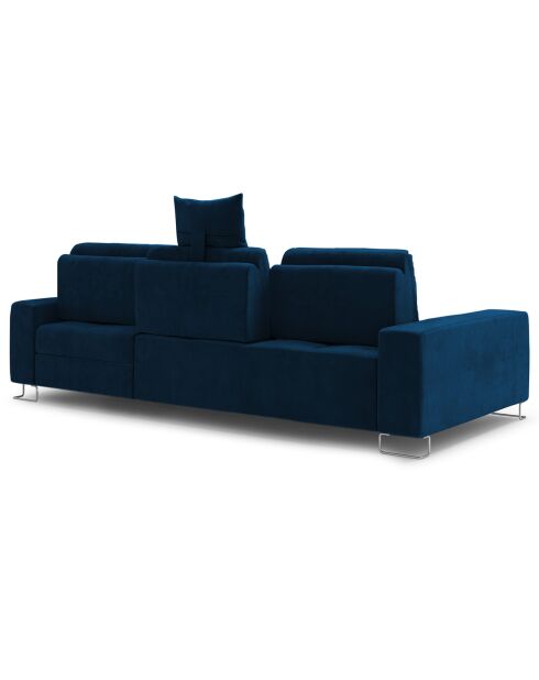 Canapé d'angle droit velours convertible avec coffre de rangement diane 4 places bleu roi - 260x188x87 cm