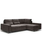 Canapé d'angle droit velours convertible avec coffre de rangement diane 4 places marron foncé - 260x188x87 cm