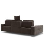 Canapé d'angle droit velours convertible avec coffre de rangement diane 4 places marron foncé - 260x188x87 cm