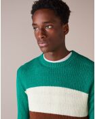 Pull Norter vert/écru/marron