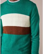 Pull Norter vert/écru/marron