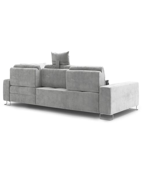 Canapé d'angle droit velours convertible avec coffre de rangement diane 4 places gris - 260x188x87 cm