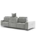 Canapé d'angle droit velours convertible avec coffre de rangement diane 4 places gris - 260x188x87 cm
