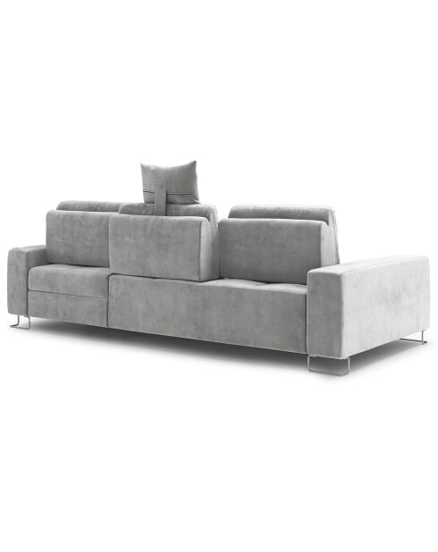 Canapé d'angle droit velours convertible avec coffre de rangement diane 4 places gris - 260x188x87 cm