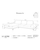 Canapé d'angle gauche velours convertible avec coffre de rangement astre 5 places noir - 315x212x87 cm
